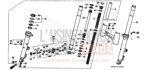FOURCHETTE AVANT GL1500AP de 1993